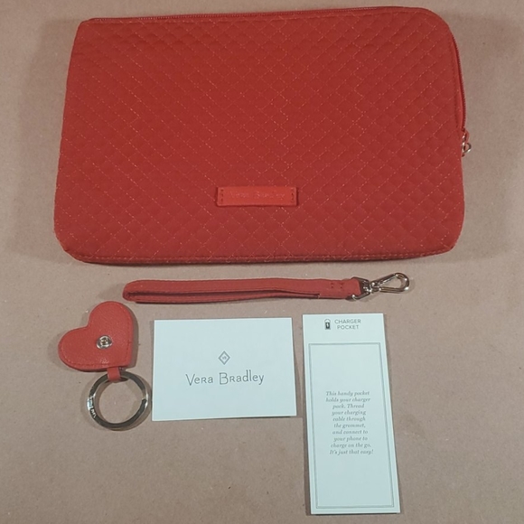 Vera Bradley Cardinal Red Iconic RFID Wristlet - Picture 1 of 8